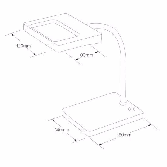 Desk Multifunctional Dimmable LED Table Magnifying Lamp with Metallic Base Magnetic Flexible Arm Clips