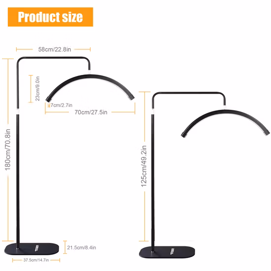 45W Brightness Adjustable Floor Standing Lamp for Eyelash Extension Beauty Skincare Salon LED Light