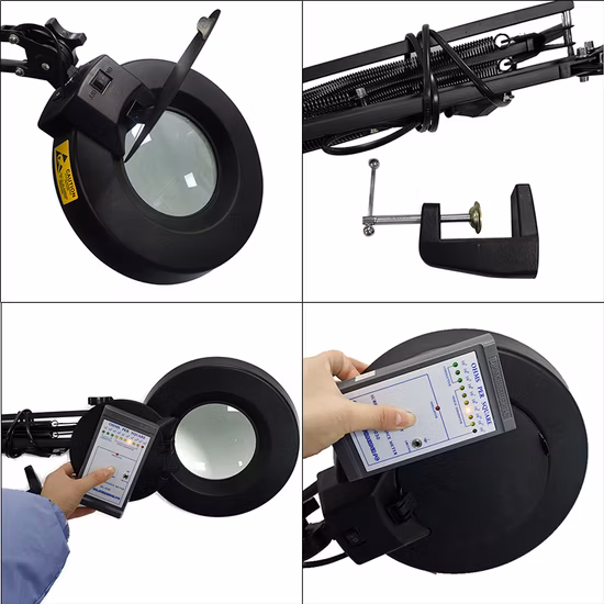 Professional Manufacturer Cosmetic Flexible Wheel Standing Floor Magnifying Lamp