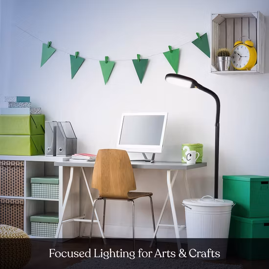 Traditional Tall Bright LED Standing Light Behind Couch Reading Floor Lamp